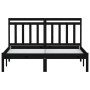 Black solid wood bed frame 150x200 cm by vidaXL, Beds and slatted bases - Ref: Foro24-3100598, Price: 167,22 €, Discount: %