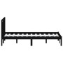 Black solid wood bed frame 150x200 cm by vidaXL, Beds and slatted bases - Ref: Foro24-3100598, Price: 167,22 €, Discount: %