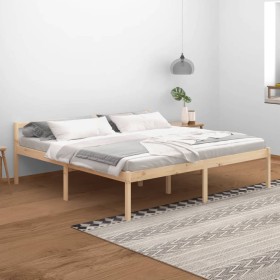 Bed for seniors solid pine wood 200x200 cm by vidaXL, Beds and slatted bases - Ref: Foro24-810634, Price: 126,82 €, Discount: %