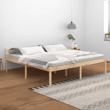 Cama para personas mayores madera maciza de pino 200x200 cm de vidaXL, Camas y somieres - Ref: Foro24-810634, Precio: 126,71 ...