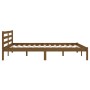 Honey brown solid pine wood bed frame 140x200 cm by vidaXL, Beds and slatted bases - Ref: Foro24-810433, Price: 114,99 €, Dis...