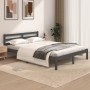 Gray pine solid wood bed frame 120x190 cm by vidaXL, Beds and slatted bases - Ref: Foro24-810402, Price: 118,93 €, Discount: %