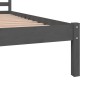 Solid gray pine wood bed frame 135x190 cm by vidaXL, Beds and slatted bases - Ref: Foro24-810407, Price: 125,25 €, Discount: %