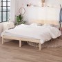 Solid pine wood bed frame 150x200 cm by vidaXL, Beds and slatted bases - Ref: Foro24-810152, Price: 94,79 €, Discount: %