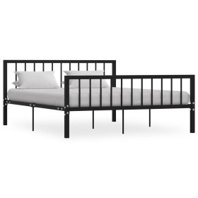 Black metal bed frame 160x200 cm by vidaXL, Beds and slatted bases - Ref: Foro24-284572, Price: 169,52 €, Discount: %