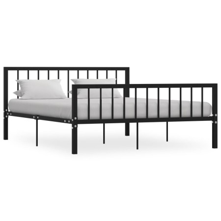 Black metal bed frame 160x200 cm by vidaXL, Beds and slatted bases - Ref: Foro24-284572, Price: 169,99 €, Discount: %