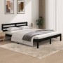 Solid black pine wood bed frame 150x200 cm by vidaXL, Beds and slatted bases - Ref: Foro24-810439, Price: 116,80 €, Discount: %