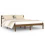 Estructura de cama madera maciza de pino marrón miel 160x200 cm de vidaXL, Camas y somieres - Ref: Foro24-810443, Precio: 123...