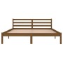 Honey brown solid pine wood bed frame 160x200 cm by vidaXL, Beds and slatted bases - Ref: Foro24-810443, Price: 123,48 €, Dis...