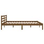 Honey brown solid pine wood bed frame 160x200 cm by vidaXL, Beds and slatted bases - Ref: Foro24-810443, Price: 123,48 €, Dis...