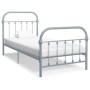 Gray metal bed frame 90x200 cm by vidaXL, Beds and slatted bases - Ref: Foro24-284504, Price: 118,64 €, Discount: %