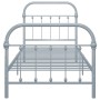 Gray metal bed frame 90x200 cm by vidaXL, Beds and slatted bases - Ref: Foro24-284504, Price: 118,64 €, Discount: %