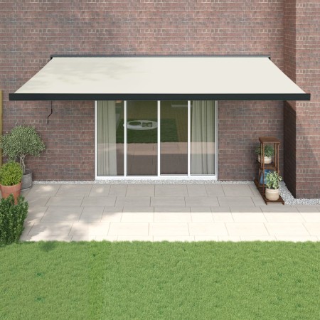 Toldo retráctil aluminio y tela color crema 5x3 m de vidaXL, Toldos - Ref: Foro24-3154555, Precio: 699,85 €, Descuento: %