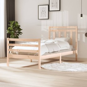 Solid wood bed frame 100x200 cm by vidaXL, Beds and slatted bases - Ref: Foro24-3100644, Price: 106,88 €, Discount: %