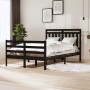 Black solid wood bed frame 4FT small double 120x190cm by vidaXL, Beds and slatted bases - Ref: Foro24-3100628, Price: 136,05 ...