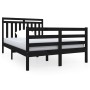 Black solid wood bed frame 4FT small double 120x190cm by vidaXL, Beds and slatted bases - Ref: Foro24-3100628, Price: 136,05 ...