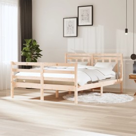 Solid wood bed frame 140x200 cm by vidaXL, Beds and slatted bases - Ref: Foro24-3100654, Price: 120,83 €, Discount: %