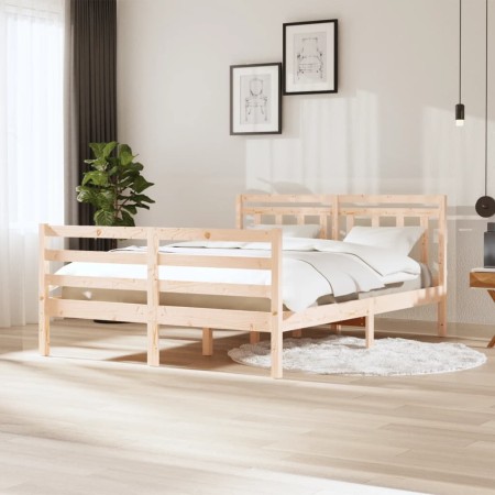 Solid wood bed frame 140x200 cm by vidaXL, Beds and slatted bases - Ref: Foro24-3100654, Price: 120,94 €, Discount: %