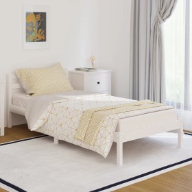 Estructura de cama madera maciza de pino blanco 90x200 cm de vidaXL, Camas y somieres - Ref: Foro24-810416, Precio: 74,81 €, ...