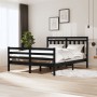 Estructura de cama de madera maciza negra 160x200 cm de vidaXL, Camas y somieres - Ref: Foro24-3100668, Precio: 153,02 €, Des...