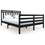 Estructura de cama de madera maciza negra 160x200 cm de vidaXL, Camas y somieres - Ref: Foro24-3100668, Precio: 153,02 €, Des...