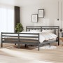 Estructura de cama de madera maciza gris 200x200 cm de vidaXL, Camas y somieres - Ref: Foro24-3100676, Precio: 167,40 €, Desc...