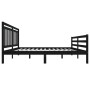 Estructura de cama de madera maciza negra 160x200 cm de vidaXL, Camas y somieres - Ref: Foro24-3100668, Precio: 153,02 €, Des...