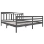 Grauer Massivholzbettrahmen 200x200 cm von vidaXL, Betten und Lattenroste - Ref: Foro24-3100676, Preis: 167,40 €, Rabatt: %