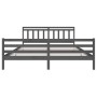 Gray solid wood bed frame 200x200 cm by vidaXL, Beds and slatted bases - Ref: Foro24-3100676, Price: 167,99 €, Discount: %