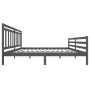 Grauer Massivholzbettrahmen 200x200 cm von vidaXL, Betten und Lattenroste - Ref: Foro24-3100676, Preis: 167,40 €, Rabatt: %