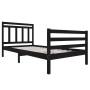 Black solid wood bed frame 100x200 cm by vidaXL, Beds and slatted bases - Ref: Foro24-3100648, Price: 118,99 €, Discount: %