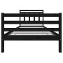 Black solid wood bed frame 100x200 cm by vidaXL, Beds and slatted bases - Ref: Foro24-3100648, Price: 118,99 €, Discount: %