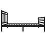 Black solid wood bed frame 100x200 cm by vidaXL, Beds and slatted bases - Ref: Foro24-3100648, Price: 118,99 €, Discount: %