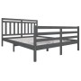 Estructura de cama de madera maciza gris 160x200 cm de vidaXL, Camas y somieres - Ref: Foro24-3100666, Precio: 151,14 €, Desc...