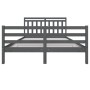 Estructura de cama de madera maciza gris 160x200 cm de vidaXL, Camas y somieres - Ref: Foro24-3100666, Precio: 151,14 €, Desc...