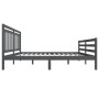 Grauer Massivholzbettrahmen 160x200 cm von vidaXL, Betten und Lattenroste - Ref: Foro24-3100666, Preis: 151,99 €, Rabatt: %