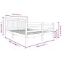 Estructura de cama de madera maciza gris 160x200 cm de vidaXL, Camas y somieres - Ref: Foro24-3100666, Precio: 151,14 €, Desc...