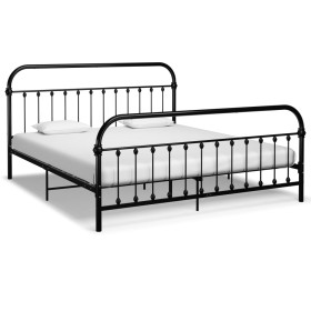 Black metal bed frame 180x200 cm by vidaXL, Beds and slatted bases - Ref: Foro24-284503, Price: 200,99 €, Discount: %