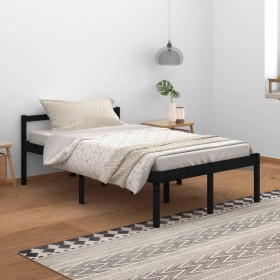 Bed for seniors solid black pine wood 120x200 cm by vidaXL, Beds and slatted bases - Ref: Foro24-810613, Price: 101,99 €, Dis...