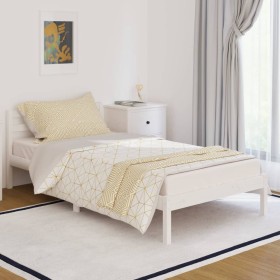 Estructura de cama madera maciza de pino blanco 100x200 cm de vidaXL, Camas y somieres - Ref: Foro24-810421, Precio: 80,99 €,...