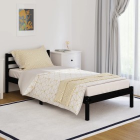 Sofá cama madera maciza de pino negro 90x200 cm de vidaXL, Camas y somieres - Ref: Foro24-810419, Precio: 95,47 €, Descuento: %