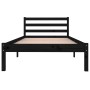 Solid black pine wood sofa bed 90x200 cm by vidaXL, Beds and slatted bases - Ref: Foro24-810419, Price: 95,47 €, Discount: %