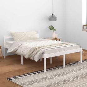 Bed for seniors solid white pine wood 140x200 cm by vidaXL, Beds and slatted bases - Ref: Foro24-810615, Price: 104,64 €, Dis...