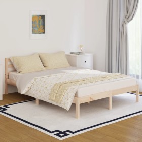 Estructura de cama madera maciza de pino 140x200 cm de vidaXL, Camas y somieres - Ref: Foro24-810430, Precio: 90,25 €, Descue...