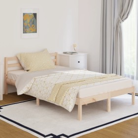 Solid pine wood bed frame 120x200 cm by vidaXL, Beds and slatted bases - Ref: Foro24-810425, Price: 87,82 €, Discount: %