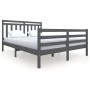 Estructura de cama madera maciza gris 5FT tamaño king 150x200cm de vidaXL, Camas y somieres - Ref: Foro24-3100661, Precio: 15...