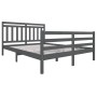 Estructura de cama madera maciza gris 5FT tamaño king 150x200cm de vidaXL, Camas y somieres - Ref: Foro24-3100661, Precio: 15...