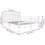 Estructura de cama madera maciza gris 5FT tamaño king 150x200cm de vidaXL, Camas y somieres - Ref: Foro24-3100661, Precio: 15...