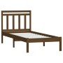 Estructura cama individual madera maciza marrón miel 75x190 cm de vidaXL, Camas y somieres - Ref: Foro24-3100552, Precio: 93,...