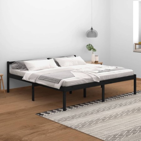 Bett für Senioren aus massivem Schwarzkiefernholz 200x200 cm von vidaXL, Betten und Lattenroste - Ref: Foro24-810638, Preis: ...